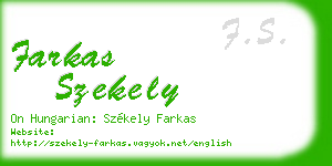 farkas szekely business card